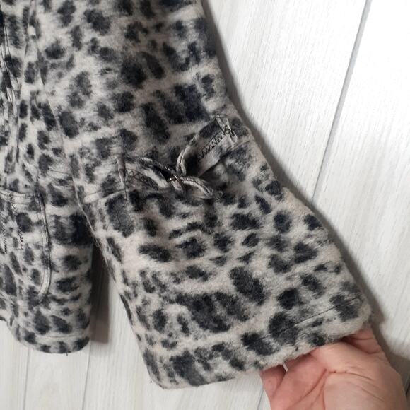 Linea Domani Wool Blend Jacket Size 14 Gray & Black 3 Button Pockets - Picture 4 of 9